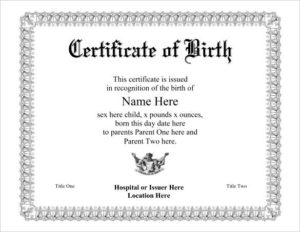Birth Certificate Template 38+ Word, Pdf, Psd, Ai For Birth Certificate Templates For Word