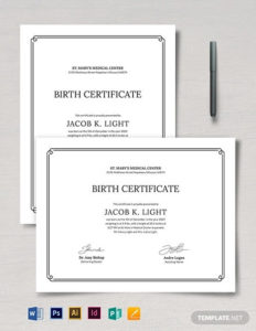 Birth Certificate Template 38+ Word, Pdf, Psd, Ai For Free Editable Birth Certificate Template