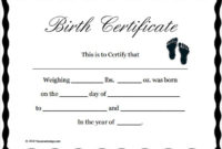 Birth Certificate Template 38+ Word, Pdf, Psd, Ai With Regard To Free Birth Certificate Fake Template