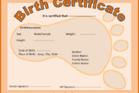 Birth Certificate Template | Free Printable Ms Word Sample With Best Birth Certificate Templates For Word