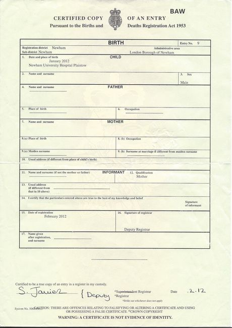 Birth Certificate Template Uk (6) Templates Example With Regard To Best Birth Certificate Template Uk