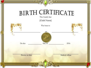 Birth Certificate Templates Microsoft Word Templates Regarding Birth Certificate Templates For Word
