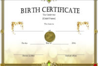 Birth Certificate Templates Microsoft Word Templates With Regard To Professional Official Birth Certificate Template