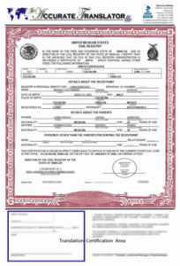 Birth Certificate Translation Of Public Legal Documents In Mexican Birth Certificate Translation Template