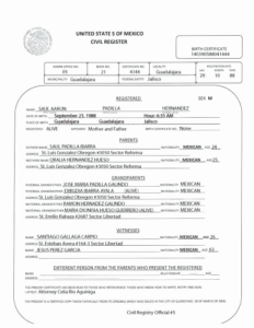Birth Certificate Translation Template English To Spanish (4 Throughout Printable Mexican Birth Certificate Translation Template