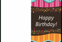 Birthday Card Dots And Stripes (Kids, Half Fold) For Quality Half Fold Card Template