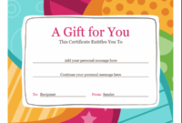 Birthday Gift Certificate (Bright Design) Regarding Homemade Gift Certificate Template