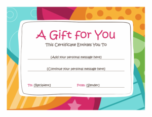 Birthday Gift Certificate (Bright Design) Templates | Free Pertaining To Free Kids Gift Certificate Template