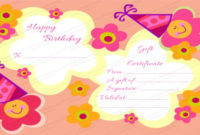 Birthday Gift Certificate Templates 16+ Free Word, Pdf For Kids Gift Certificate Template