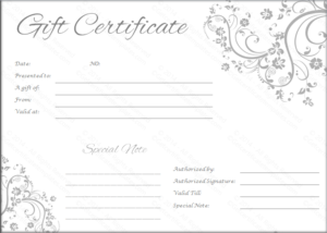 Black And White Gift Certificate Template Free (3 In Black And White Gift Certificate Template Free