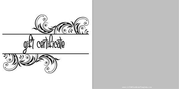 Black And White Gift Voucher With A Simple Clean Design For Black And White Gift Certificate Template Free