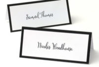 Black Border Printable Place Cards Intended For Quality Gartner Studios Place Cards Template
