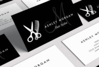 Black White Monogrammed Hair Salon Hairstylist Business In Hairdresser Business Card Templates Free