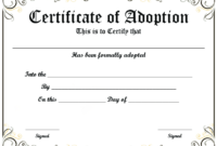 Blank Adoption Certificate Template (9) Templates Example For Blank Adoption Certificate Template