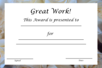 Blank Award Certificate Templates Word In 2020 | Awards For 11+ Free Printable Certificate Of Achievement Template
