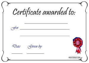 Blank Certificate Award | Blank Certificate Template, Blank With Regard To Free Printable Blank Award Certificate Templates