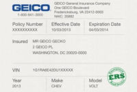 Blank Geico Insurance Card Template Car Insurance Cards In Proof Of Insurance Card Template