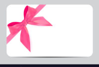 Blank Gift Card Template With Pink Bow And Ribbon Vector Image Throughout Present Card Template