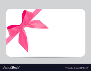 Blank Gift Card Template With Pink Bow And Ribbon Vector Image With Regard To 11+ Pink Gift Certificate Template