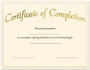 Blank Printable Certificate Of Achievement In 2020 Regarding Certificate Of Completion Template Free Printable