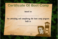 Boot Camp Certificate Camouflage | Certificate Templates Regarding Printable Boot Camp Certificate Template