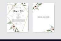 Botanical Wedding Invitation Card Template Design Vector Image With Regard To Best Sample Wedding Invitation Cards Templates