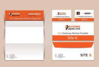 Brand Identity Business Card, Letterhead & Envelope Mockup Intended For Quality Business Card Letterhead Envelope Template