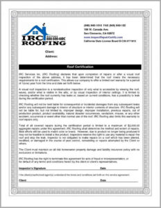 Browse Our Image Of Roofing Certificate Of Completion Regarding Roof Certification Template