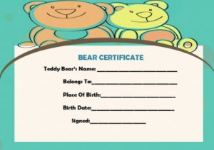Quality Build A Bear Birth Certificate Template – Snowmanadventure