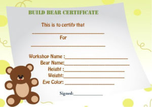 Build A Bear Certificate Template | Birth Certificate Throughout Build A Bear Birth Certificate Template