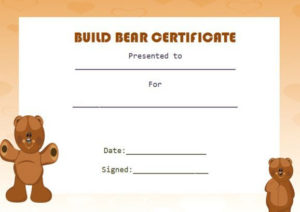 Build Bear Template | Birth Certificate Template Intended For Quality Build A Bear Birth Certificate Template
