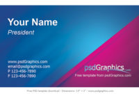 Business Card Template Design | Psdgraphics Inside Professional Name Card Photoshop Template
