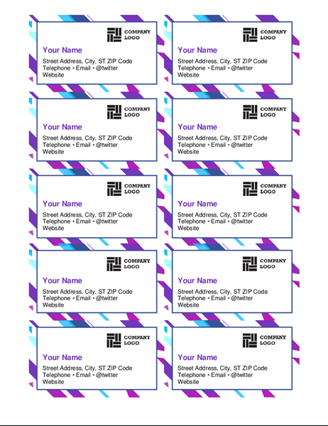 Business Cards (Vertical, 10 Per Page) Pertaining To 11+ Microsoft Templates For Business Cards