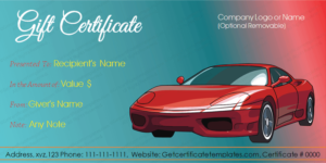 Car Gift Certificate Template In Word | Gift Certificate Within Automotive Gift Certificate Template