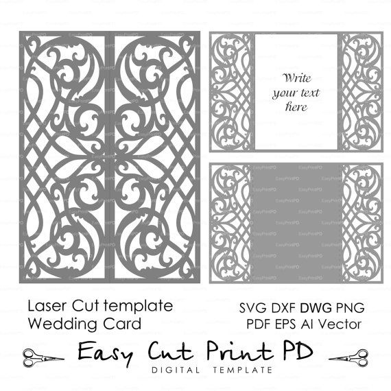 Card Template Swirls Stencil Scroll Door Gate Folds Wedding For Quality Silhouette Cameo Card Templates