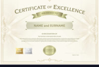Certificate Excellence Template With Award Vector Image Regarding Professional Award Of Excellence Certificate Template