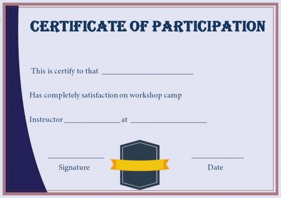 Certificate For Participation In Workshop Template Regarding Quality Workshop Certificate Template