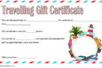 Certificate For Travel Agent Free 1 | Gift Certificate Inside Professional Free Travel Gift Certificate Template