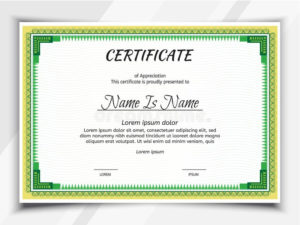 Certificate Landscape Template Stock Vector Illustration Throughout 11+ Landscape Certificate Templates