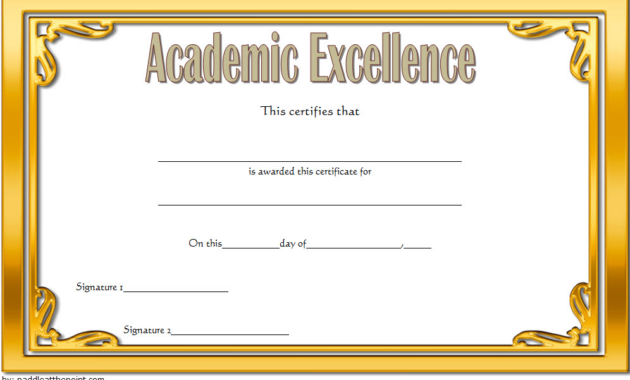 Certificate Of Academic Excellence Award Free Editable 2 Regarding Academic Award Certificate Template