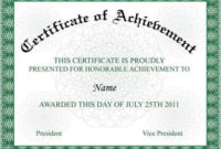 Certificate Of Achievement 15+ Pdf, Psd, Ai, Word For Word Template Certificate Of Achievement