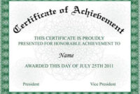 Certificate Of Achievement 15+ Pdf, Psd, Ai, Word In Word Certificate Of Achievement Template