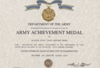 Certificate Of Achievement Army Template Army Achievement Intended For Printable Certificate Of Achievement Army Template
