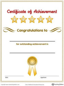 Certificate Of Achievement Award In Color | Certificate Of For Certificate Of Accomplishment Template Free