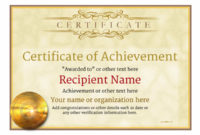 Certificate Of Achievement Free Templates Easy To Use Pertaining To Blank Certificate Of Achievement Template