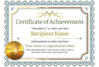 Certificate Of Achievement Free Templates Easy To Use Within Printable Template For Certificate Of Award