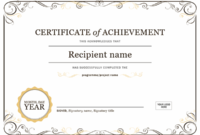 Certificate Of Achievement Intended For Certificate Of Achievement Template Word