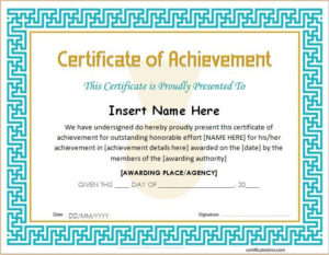 Certificate Of Achievement Template For Ms Word Download A With Best Certificate Of Completion Template Word
