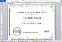 Certificate Of Achievement Template For Word 2013 Pertaining To Best Word Template Certificate Of Achievement