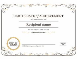 Certificate Of Achievement With Certificate Of Attainment Template